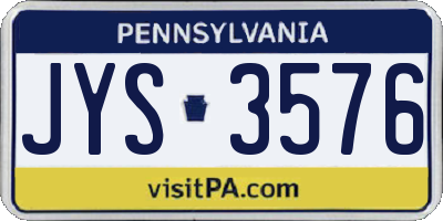 PA license plate JYS3576