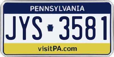PA license plate JYS3581