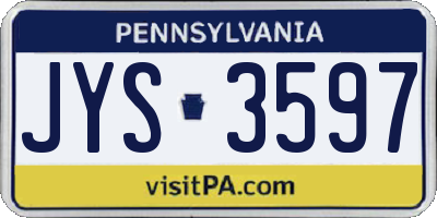 PA license plate JYS3597