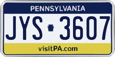 PA license plate JYS3607