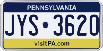 PA license plate JYS3620