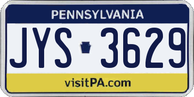 PA license plate JYS3629