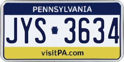 PA license plate JYS3634