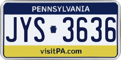 PA license plate JYS3636