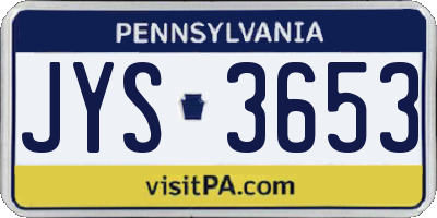 PA license plate JYS3653