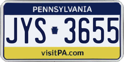 PA license plate JYS3655