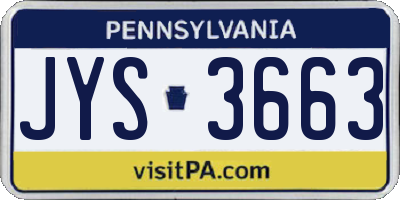 PA license plate JYS3663