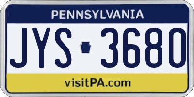 PA license plate JYS3680