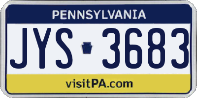 PA license plate JYS3683