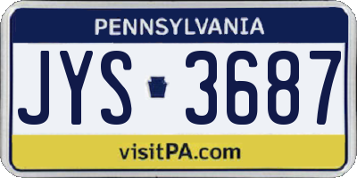 PA license plate JYS3687
