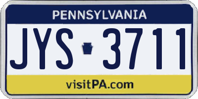 PA license plate JYS3711