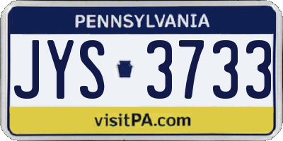 PA license plate JYS3733