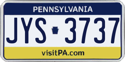 PA license plate JYS3737