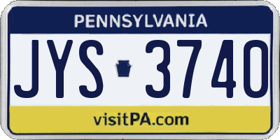 PA license plate JYS3740