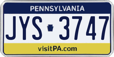 PA license plate JYS3747