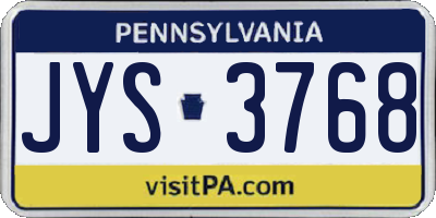 PA license plate JYS3768