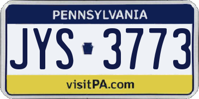 PA license plate JYS3773