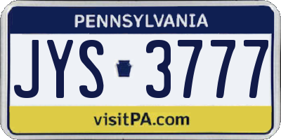 PA license plate JYS3777
