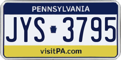 PA license plate JYS3795