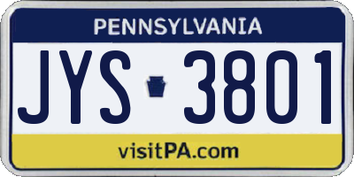 PA license plate JYS3801