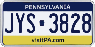 PA license plate JYS3828