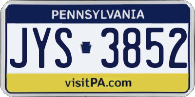 PA license plate JYS3852