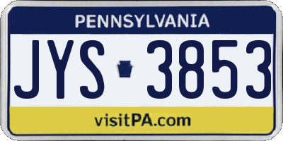 PA license plate JYS3853