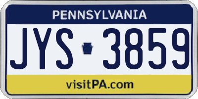 PA license plate JYS3859