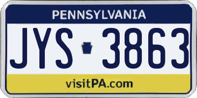 PA license plate JYS3863