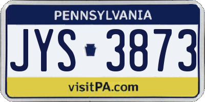 PA license plate JYS3873