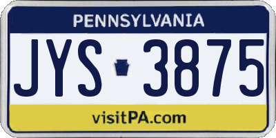 PA license plate JYS3875