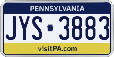 PA license plate JYS3883