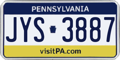 PA license plate JYS3887