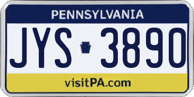 PA license plate JYS3890