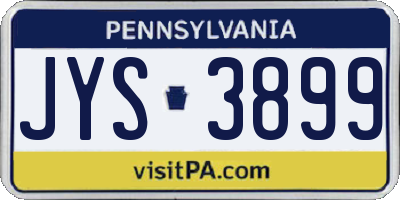 PA license plate JYS3899