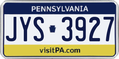PA license plate JYS3927