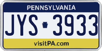 PA license plate JYS3933