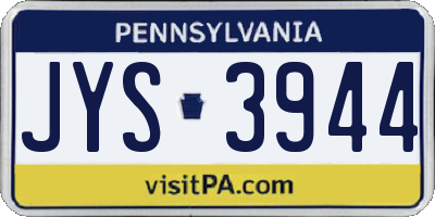 PA license plate JYS3944