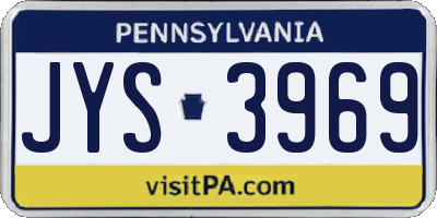 PA license plate JYS3969