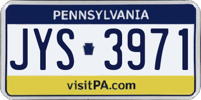 PA license plate JYS3971