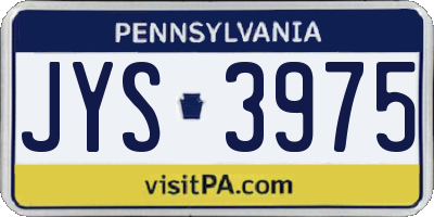 PA license plate JYS3975
