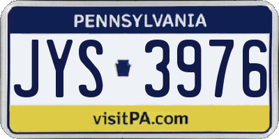 PA license plate JYS3976