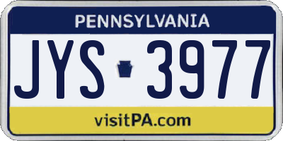 PA license plate JYS3977