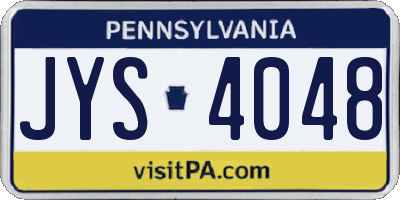 PA license plate JYS4048
