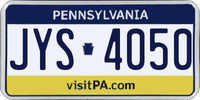 PA license plate JYS4050