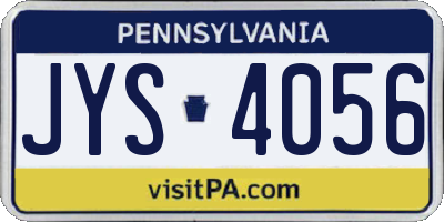 PA license plate JYS4056