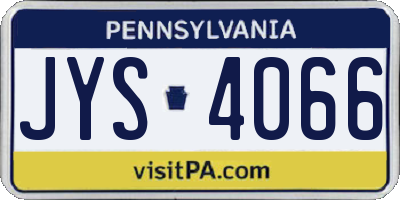 PA license plate JYS4066