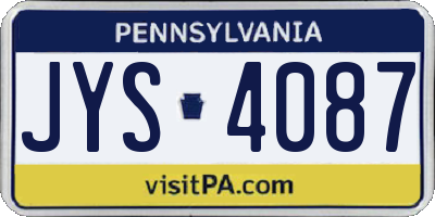 PA license plate JYS4087
