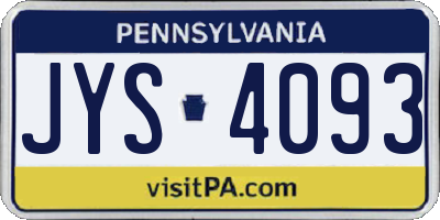 PA license plate JYS4093