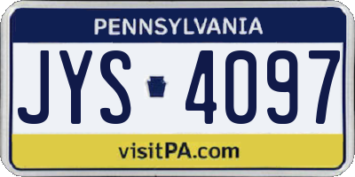 PA license plate JYS4097